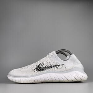 Women’s 11 Men’s 9.5 Nike Free RN Flyknit 2018 White Platinum Running Sneakers